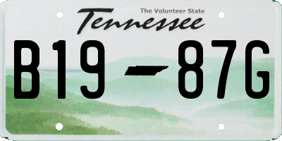 TN license plate B1987G
