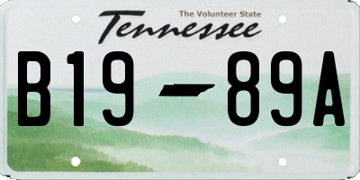 TN license plate B1989A