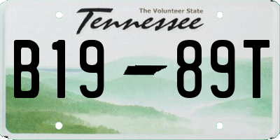 TN license plate B1989T