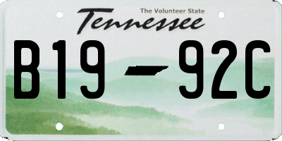 TN license plate B1992C