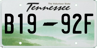 TN license plate B1992F