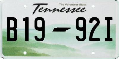 TN license plate B1992I