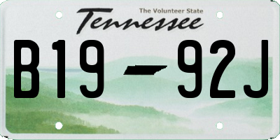 TN license plate B1992J