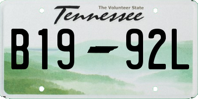 TN license plate B1992L