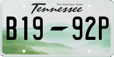 TN license plate B1992P