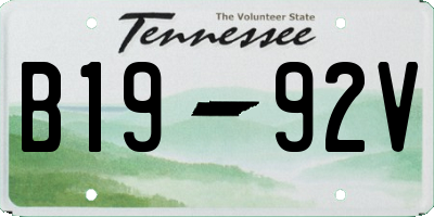 TN license plate B1992V