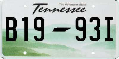 TN license plate B1993I