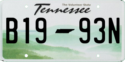 TN license plate B1993N