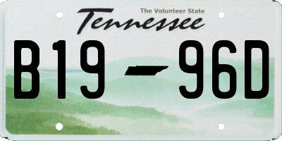 TN license plate B1996D