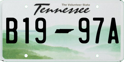 TN license plate B1997A