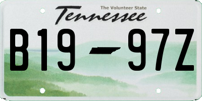 TN license plate B1997Z