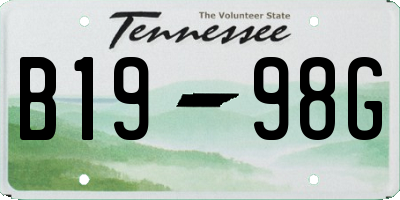 TN license plate B1998G