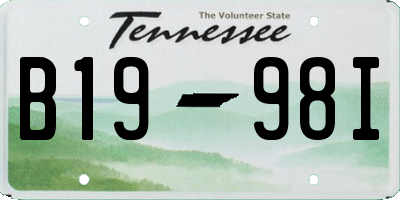 TN license plate B1998I