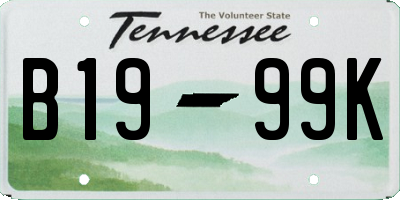 TN license plate B1999K