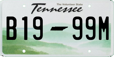 TN license plate B1999M