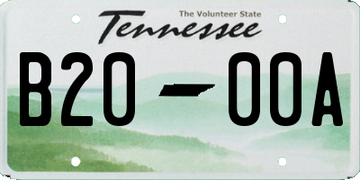 TN license plate B2000A