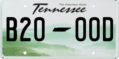 TN license plate B2000D