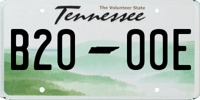 TN license plate B2000E
