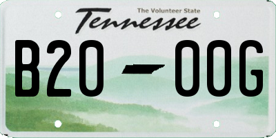 TN license plate B2000G
