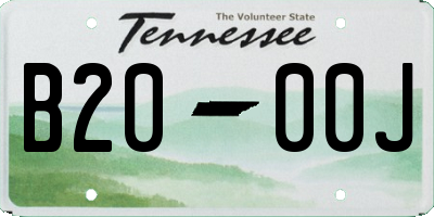 TN license plate B2000J