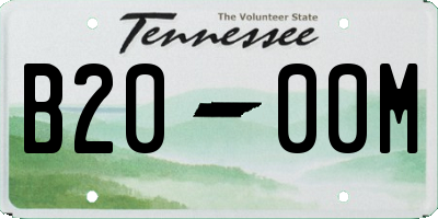 TN license plate B2000M