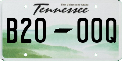 TN license plate B2000Q