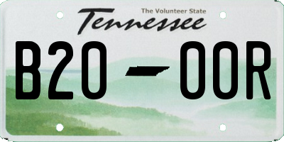 TN license plate B2000R