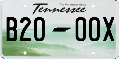 TN license plate B2000X
