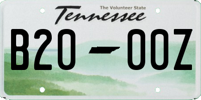 TN license plate B2000Z