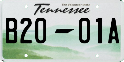 TN license plate B2001A