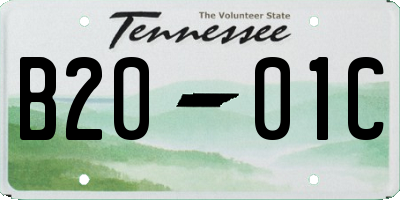 TN license plate B2001C