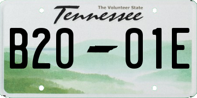 TN license plate B2001E