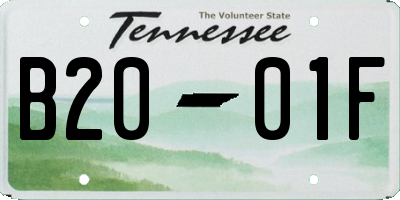 TN license plate B2001F
