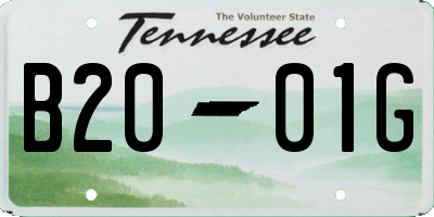 TN license plate B2001G