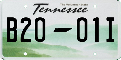 TN license plate B2001I