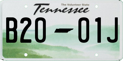 TN license plate B2001J