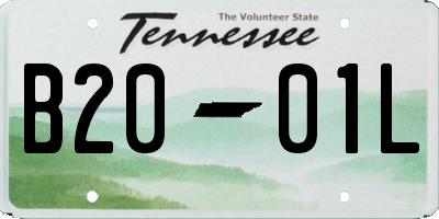 TN license plate B2001L