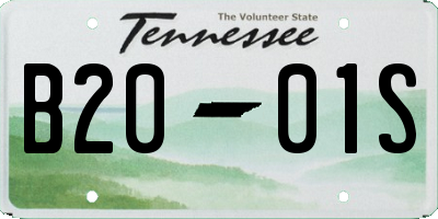 TN license plate B2001S