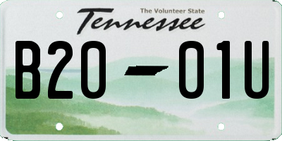 TN license plate B2001U