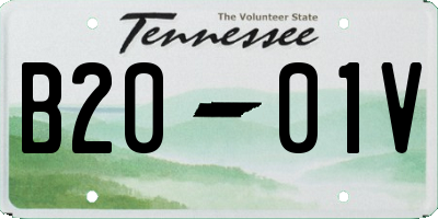 TN license plate B2001V