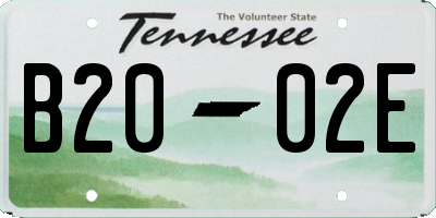 TN license plate B2002E