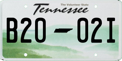 TN license plate B2002I
