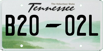 TN license plate B2002L