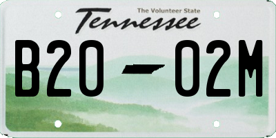 TN license plate B2002M