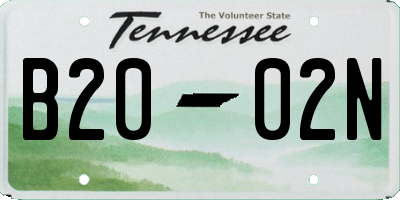 TN license plate B2002N