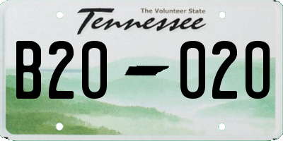 TN license plate B2002O