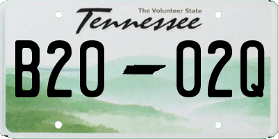 TN license plate B2002Q