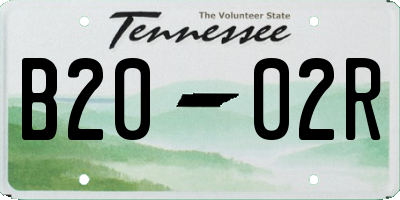 TN license plate B2002R