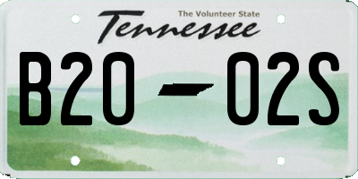 TN license plate B2002S