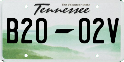 TN license plate B2002V